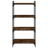 Bookcase 4-Tier Smoked Oak 60x30x120 cm Engineered Wood 837654