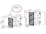 2 Piece Bathroom Cabinet Set DELFT High Gloss White 3417625