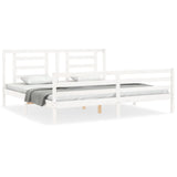 Bed Frame without Mattress White 200x200 cm Solid Wood 3194722