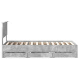 Bed Frame with Drawer Concrete Grey 75 x 190 cm Engineer Wood 3410759