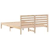 Bed Frame with Headboard Brown 140 x 220 cm Solid Pine Wood 872332