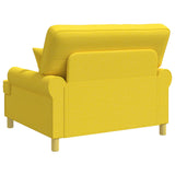 Armchair with Cushions Light Yellow Fabric 42043513