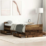 Bed Frame with Headboard Old wood 75 x 190 cm Engineered wood 3329306