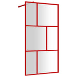Walk-in Shower Wall with Clear ESG Glass Red 115x195 cm 154958