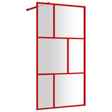 Walk-in Shower Wall with Clear ESG Glass Red 115x195 cm 154958