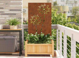 Garden Privacy Screen Rusty 50 x 140 cm Weathering Steel 876286