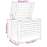 Storage Box with Lid RANA White 80x49x54 cm Solid Wood Pine 4002322