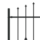 Spike Fence Asten Black 200 x 150 cm Powder-Coated Steel 42030087