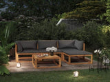 5 Piece Garden Lounge Set with Cushions Solid Wood Acacia 3098667