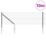 ZNTS Fence Panel Set Set of 2 Grey Metal, Plastic 10 x 0.5 m Durable 3352154