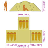 Camping Tent 9 Persons Fabric Grey and Orange 93181