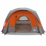 Family Tent Cabin 6-Person Grey and Orange Waterproof 4009557
