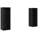 TV Cabinet Set 2 pcs Black Oak 107 x 35 x 37 cm Engineered Wood 3393547