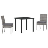 Garden Dining Set 3 pcs Grey Powder-Coated Steel 3379226