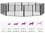 Dog Gate 8 pcs Black 100 x 80 cm Galvanised Steel 891995