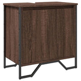 Bathroom Sink Cabinet Brown Oak 60x35x60 cm Engineered Wood 848658