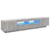 TV Cabinet with LED Lights Concrete Grey 200x35x40 cm 3081910