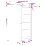 Sliding Door ORKDAL 78 x 202 cm Engineered Wood White and Black 3450206