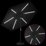 Garden Parasol with LED Lights and Base 300 x 300 cm Polyester 42036272