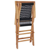 Garden Chair Set of 2 Black with wooden frame 49362