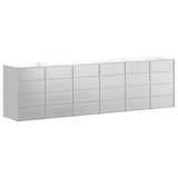 Wheelie Bin Storage for 6 Bins Silver 408 x 77.5 x 115.5 cm 3394792