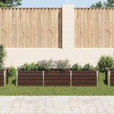 Garden Raised Bed Galvanised Steel 240x40x45 cm Brown 47046