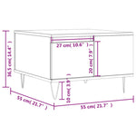 ZNTS Coffee Table High Gloss White 55x55x36.5 cm Engineered Wood 830758