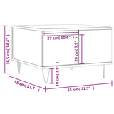 ZNTS Coffee Table High Gloss White 55x55x36.5 cm Engineered Wood 830758