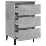 Bed Cabinet with Metal Legs 2 pcs Concrete Grey 40x35x69 cm 805914