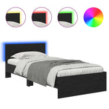 Bed Frame with Headboard Black Oak 90 x 190 cm Engineered Wood 885834