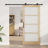 Sliding Door ORKDAL Natural and Black 93 x 211 cm 3332037