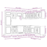 ZNTS 14 Piece Kitchen Cabinet Set Kalmar White Engineered Wood 3314971