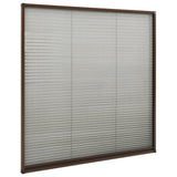 Plisse Insect Screen for Windows Aluminium Brown 120x120 cm 148656