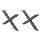 Coffee Table Legs X-Shaped 2 pcs Anthracite 70x cm Steel 4012886