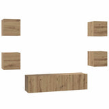TV Cabinet Set Wall-mounted 6 pcs Artisan Oak Engineered Wood 3393143
