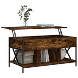 Coffee Table Smoked Oak 100x55x50 cm Engineered Wood and Metal 845338