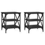 ZNTS Side Tables 2 pcs Black 40x42x50 cm Engineered Wood 825773