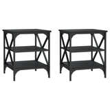 ZNTS Side Tables 2 pcs Black 40x42x50 cm Engineered Wood 825773