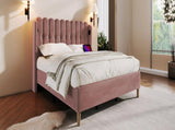 Upholstered Double with USB and Type-C Charging, Frame with Wooden Slatted Frame, Teenager N601P288478R