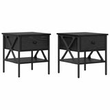 Bedside Cabinet with Drawer 2 pcs Black oak 40 x 42 x 45 cm 871227
