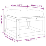 Garden Footstool Grey, Natural Wood 844703