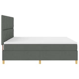 Box Spring Bed with Headboard Dark grey 200 x 200 cm Fabric 3339722