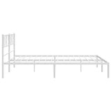 Metal Bed Frame without Mattress with Headboard White 193x203cm 372234