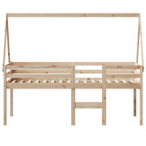 High Sleeper Bed without Mattress 75x190 cm Small Single Solid Wood Pine 3282101