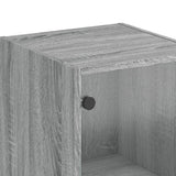 Highboard with Glass Doors Grey Sonoma 35x37x142 cm 836439