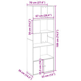 Bookcase Grey Sonoma 70x36x189 cm Engineered Wood 3295322