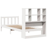 Bookcase Bed without Mattress White 90x190 cm Single Solid Wood Pine 3321691