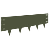 Lawn Edging 10 pcs 100 x 30 cm Steel Olive Green 8008632