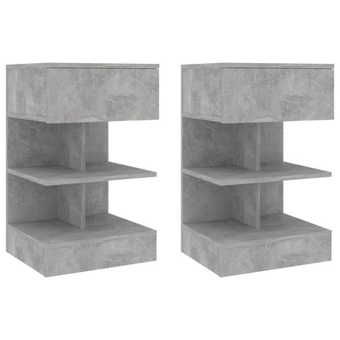 Bedside Cabinets 2 pcs Concrete Grey 40x35x65 cm 808657