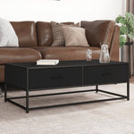 ZNTS Coffee Table Black 100x50x35 cm Engineered Wood and Metal 848779